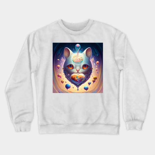 Mystic Cat Crewneck Sweatshirt by Trippy Visuals